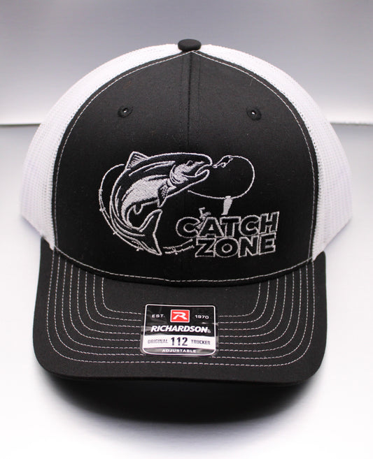 Catch Zone Hat ( Black with White mesh)